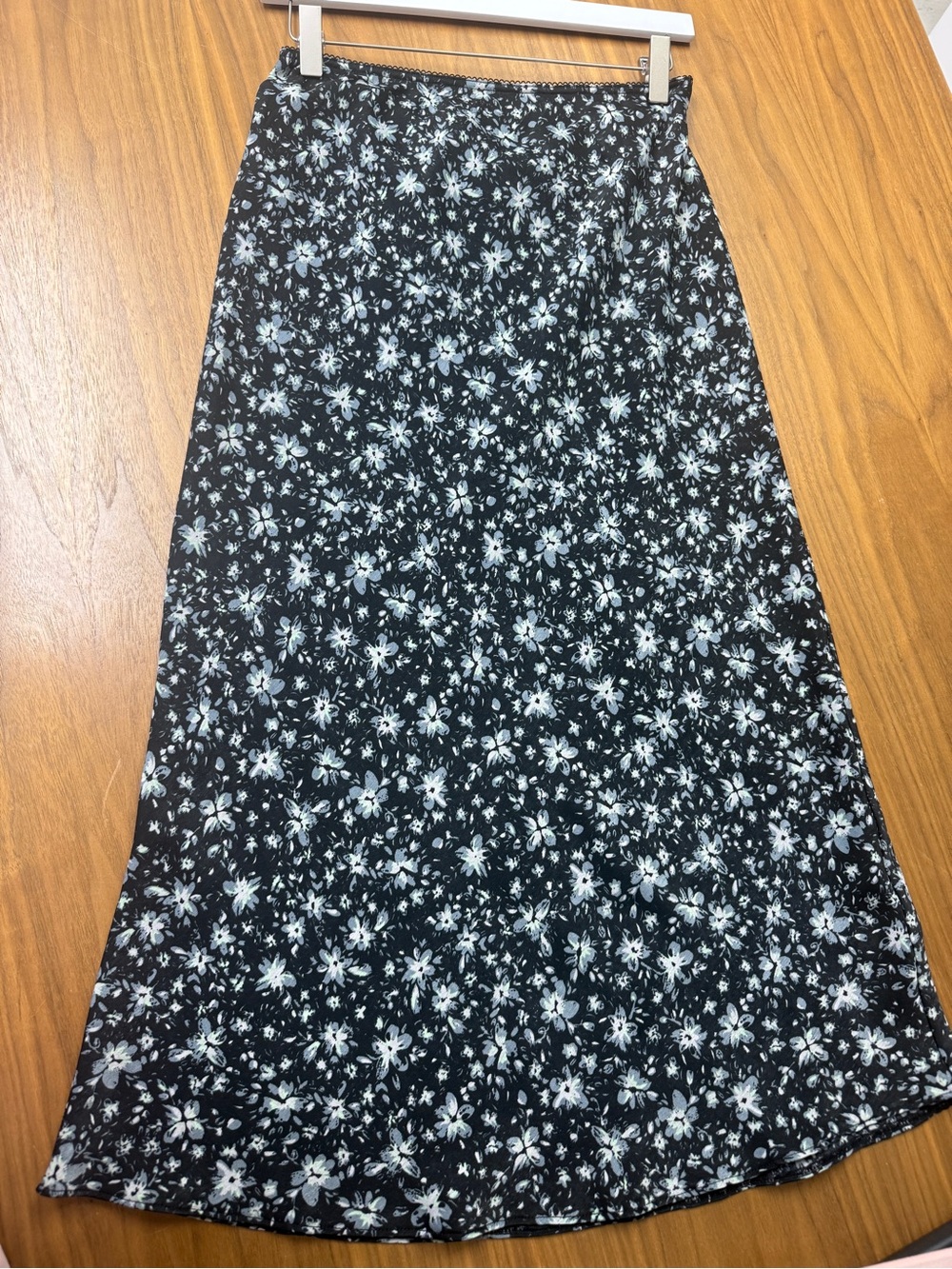 Gentle Fawn Black and White Floral Maxi Skirt